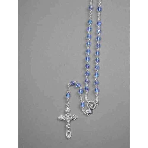 Rosary Crystal Blue Aurora Borealis - 5mm Beads