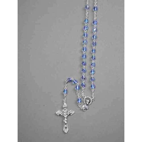 Rosary Crystal Blue Aurora Borealis - 5mm Beads