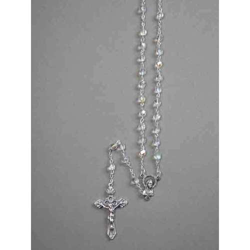 Rosary Crystal Clear Aurora Borealis - 5mm Beads