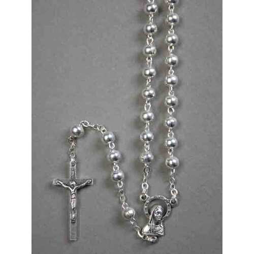 Rosary Metal Silver - 5mm Beads