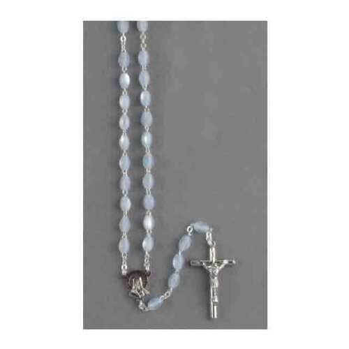 Rosary Imitation M.O.P Blue Oval Shaped - 5mm Beads