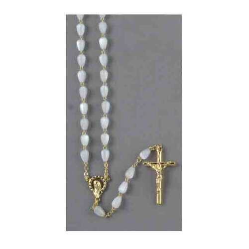 Rosary Imitation M.O.P White Tear Shaped - 6mm Beads