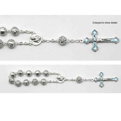 Rosary Decade with Enamel Cross - 8mm Beads