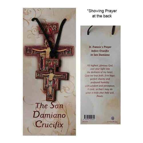 Necklace San Damiano Wood Cross on Cord