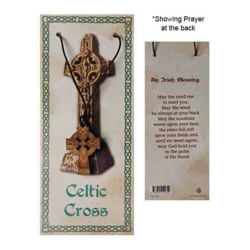 Necklace Celtic Wood Cross on Cord