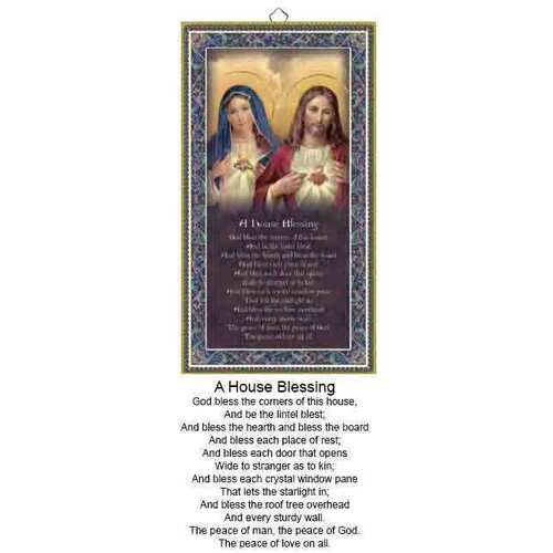 Wood Plaque with Prayer -House Blessing- (125x225mm)