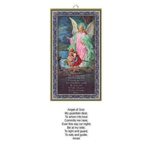 Wood Plaque with Prayer - Angel of God