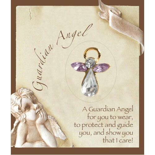Birthstone Lapel Pin Angel-June