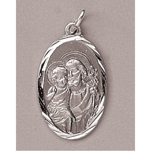 Sterling Silver Medal St Joseph - 22mm