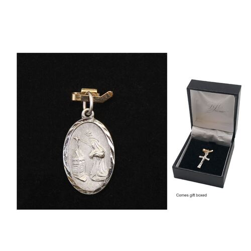 Medal Sterling Silver St Rita - 22mm