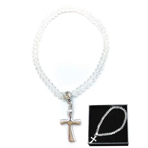 Crystal Bracelet with Cross