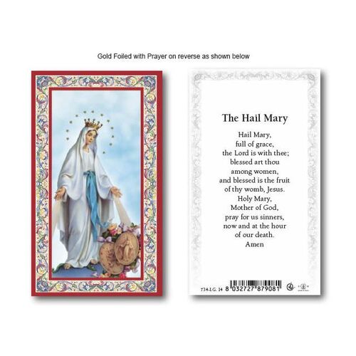 Holy Card 734  -  Hail Mary - Gold Edge