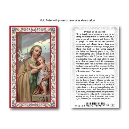 Holy Card 734  - St Joseph - Gold Edge