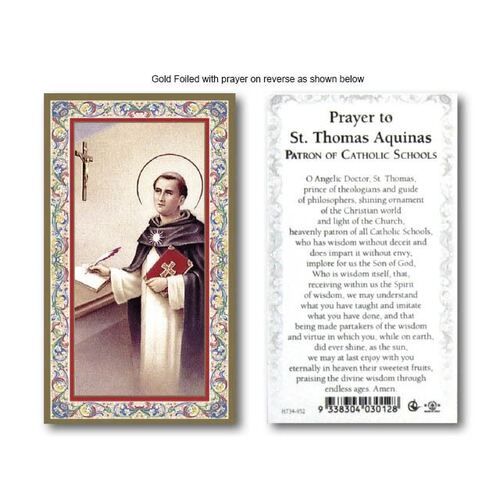 Holy Card 734  - St Thomas Aquinas - Gold Edge