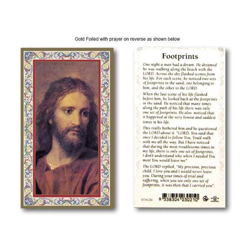 Holy Card 734  - Footprints / Jesus