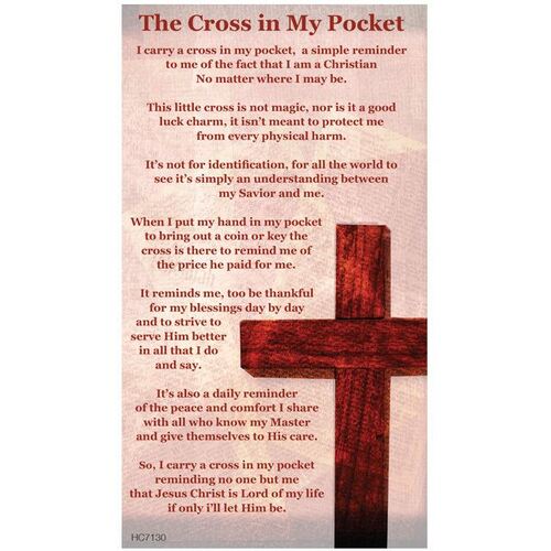 Holy Card - Cross In My Pocket