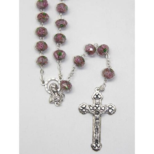 Rosary Glass Facet Amythest - 9mm Beads