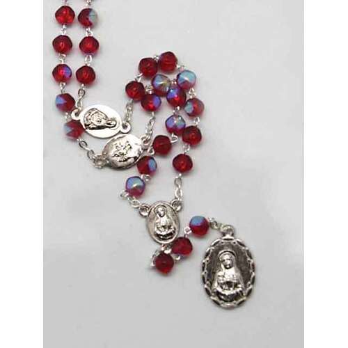 Rosary Glass Red Seven Dolor - 6mm Beads