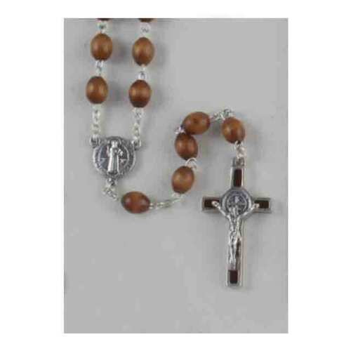 Rosary Olive Wood St Benedict - 7mm Beads