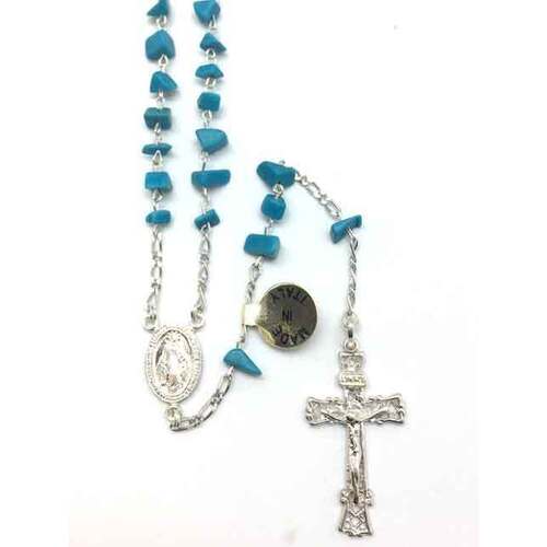 Rosary Lapis Light Blue with Sterling Silver Crucifix