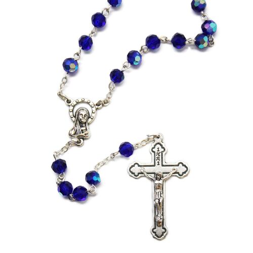 Crystal Rosary Blue