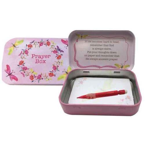 Tin Prayer Box with Notes - Dragon Fly