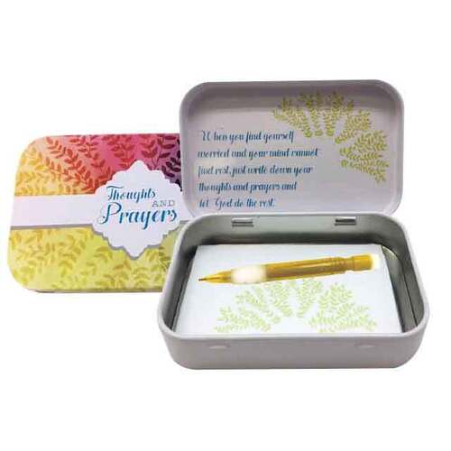 Tin Prayer Box with Notes - Multi Floral