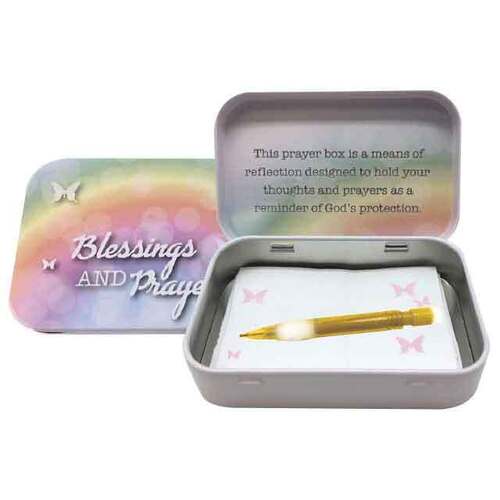 Tin Prayer Box with Notes - Blessings