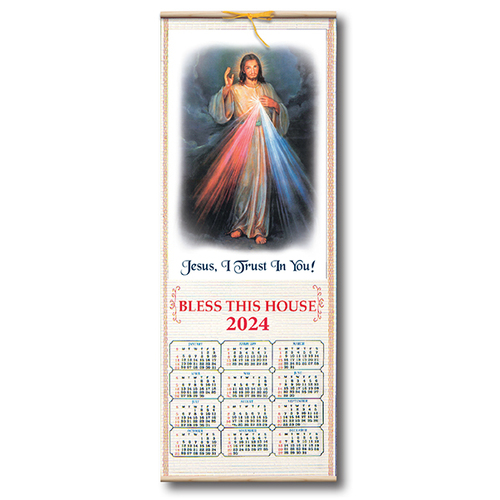2024 Wood Scroll Calendar - Divine Mercy | Gatto Christian Shop