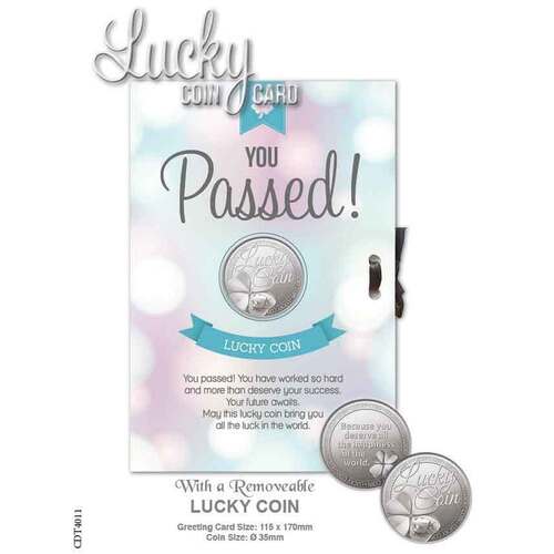 Lucky Coin & Greeting Card - You Passed