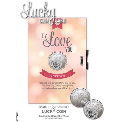 Lucky Coin & Greeting Card - I Love You