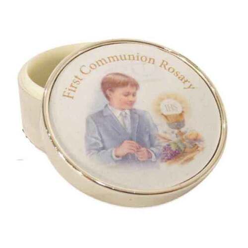 First Communion Box Boy - Silver Enamel
