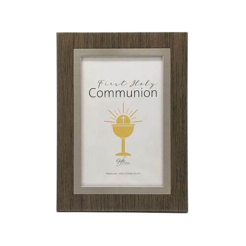 Communion Photo Frame 6x4 Wood Look