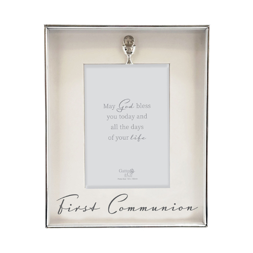 Silver Photo Frame w/Motiff - Communion