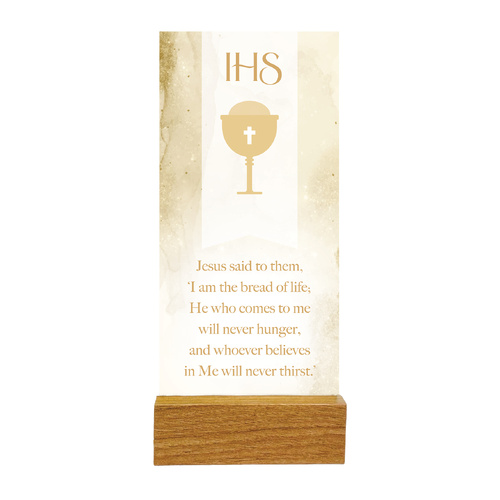 Precious Glass Plaque w/Stand - Communion