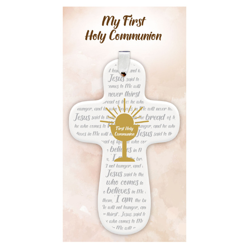 My First Holy Communion Cross w/Ribbon