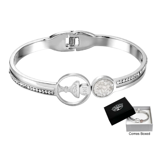 Bangle Hinged w/Chalice & Pearl