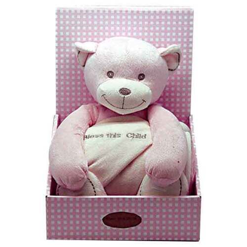 Plush Toy - Pink Bear With Blanket