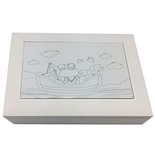 Baby MDF Photo Box - White Noah's Ark
