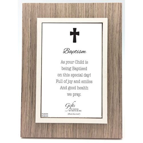 Baptism Wood Frame - Brown
