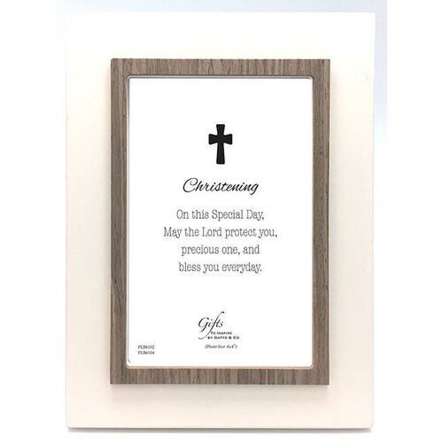 Christening Wood Frame - White