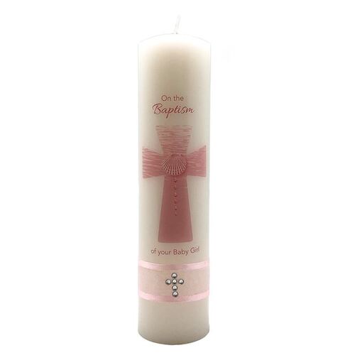 Baptism Candle for Baby Girl