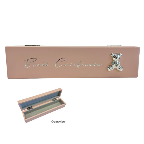 Birth Wooden Certificate Holder w/Motiff