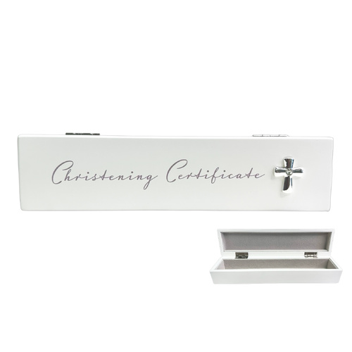 Christening Wooden Certificate Holder w/Motiff