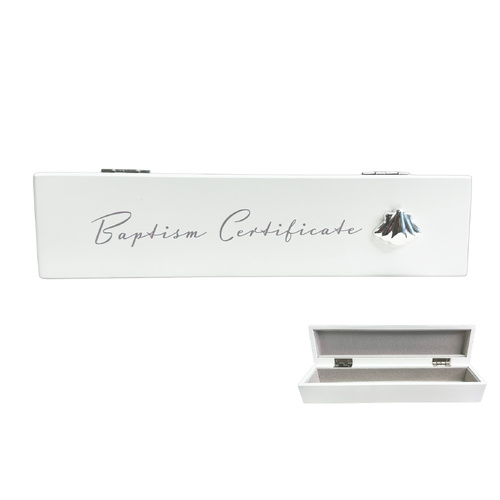 Baptism Wooden Certificate Holder w/Motiff