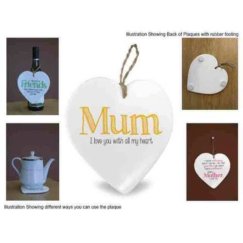 Message in Heart Plaque - Mum