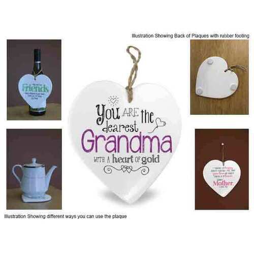 Message in Heart Plaque - Grandma