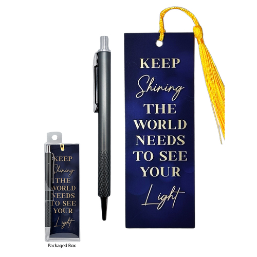 Pen & Bookmark Set - Keep Shining