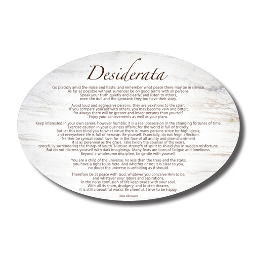 Oval Ceramic Plaques - Desiderata