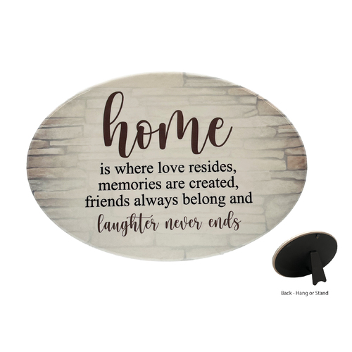 Oval Ceramic Plaques - Home is where love resides..